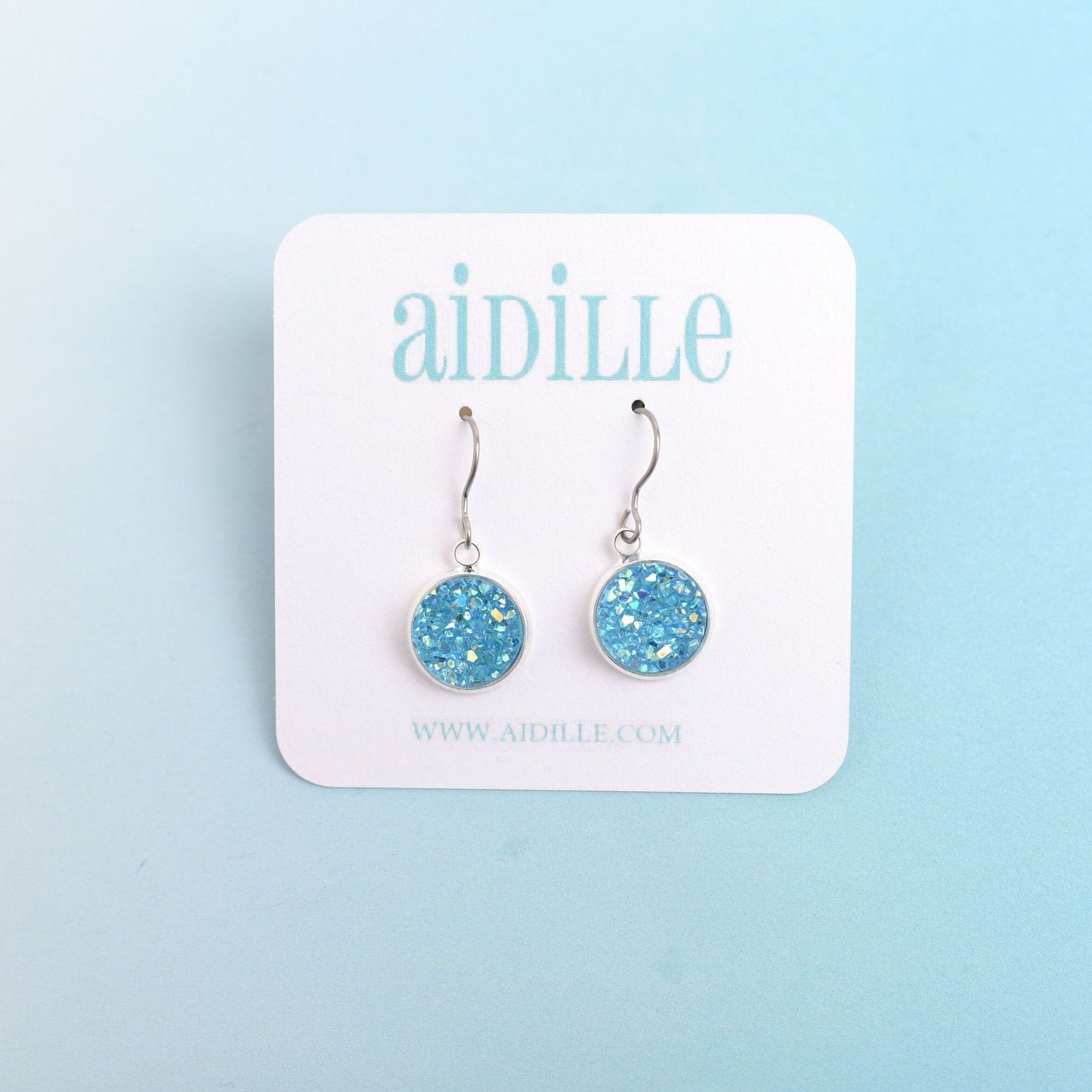 Choose Color Druzy Dangle Earrings with Titanium Ear Wires
