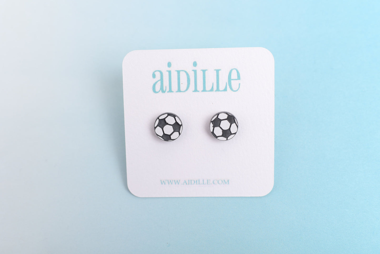 Acrylic Sports Earrings with Titanium Posts- Choose Soccer, Football, Baseball, Basketball, or Volleyball