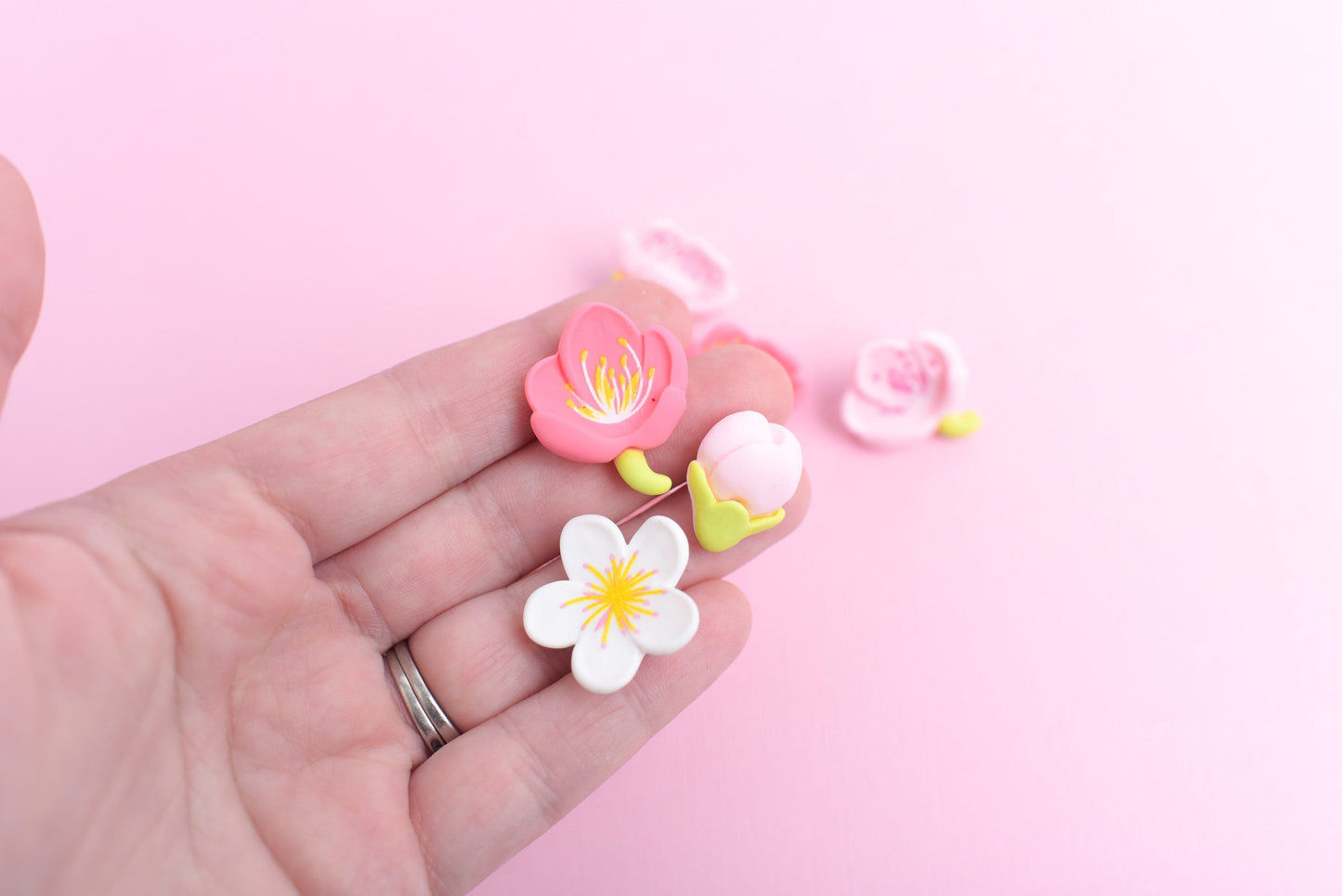 Cherry Blossom Push Pins OR Magnets- Set of 10