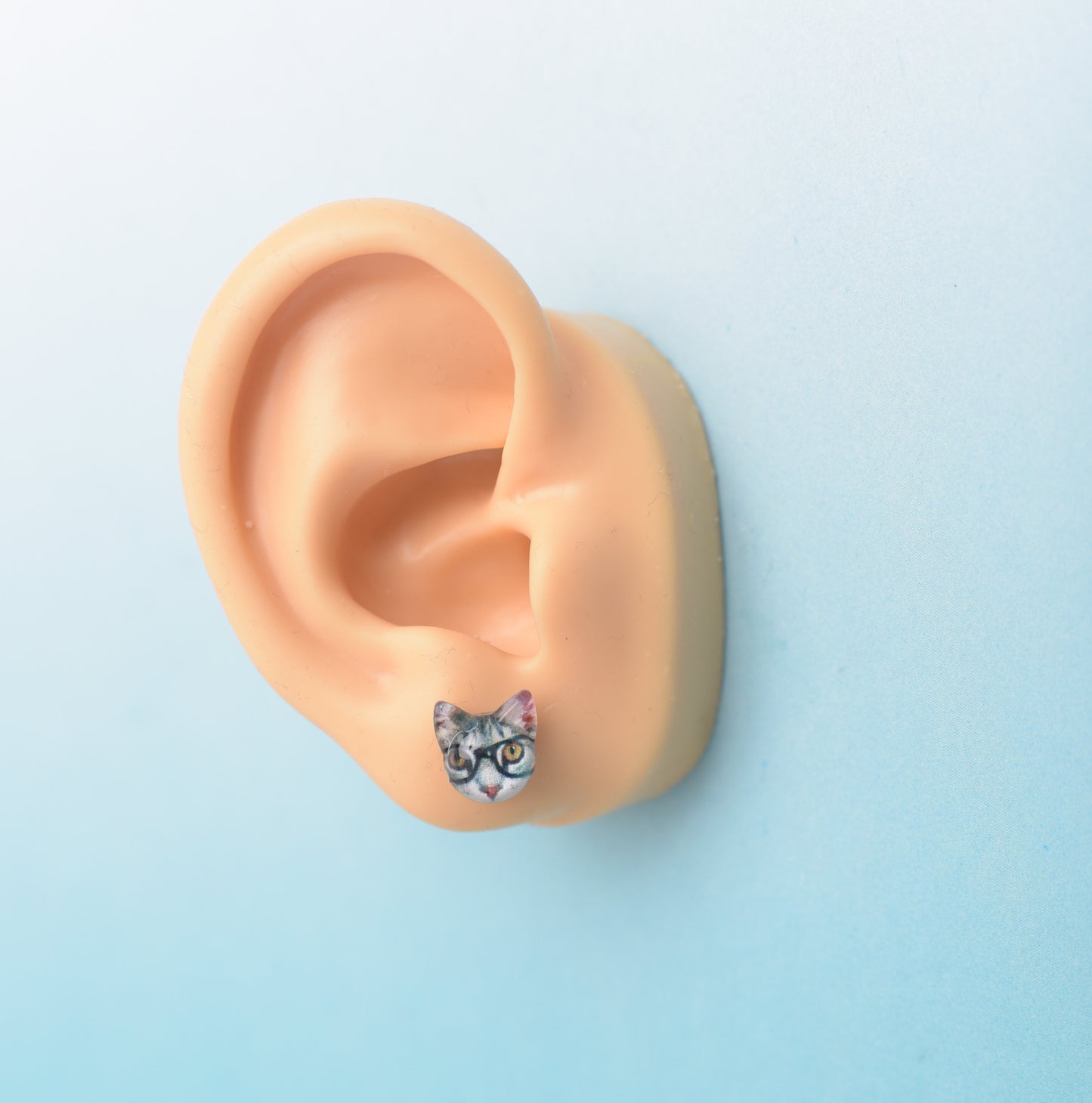 Mini Realistic Cat 10mm Earring Trio Set with Titanium Posts