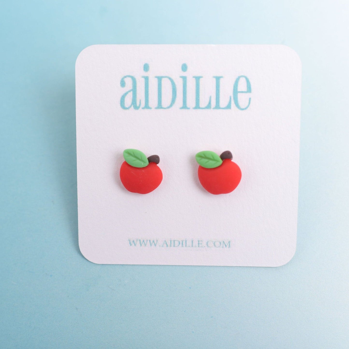 Red Apple Earrings with Titanium Posts