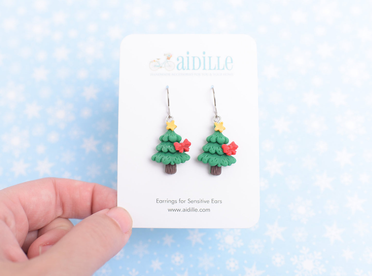 Winter Holiday Dangle Earrings with Titanium Ear Wires- Penguin, Snowman, or Tree