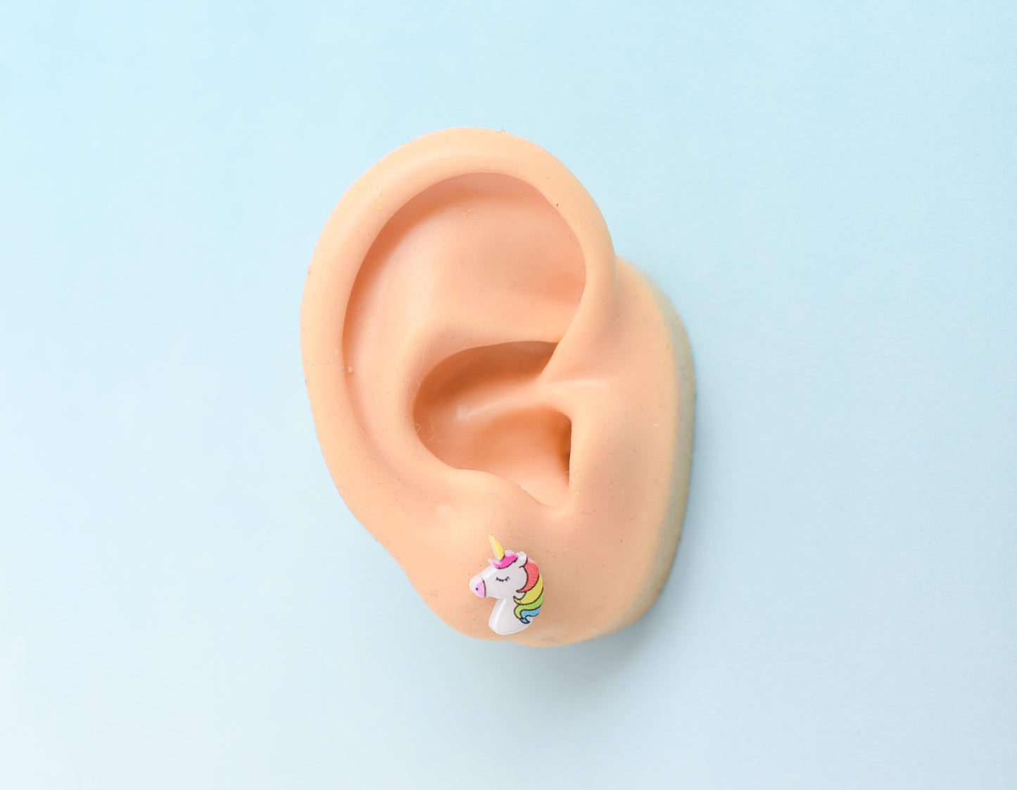 Mini Rainbow Unicorn Earrings with Titanium Posts