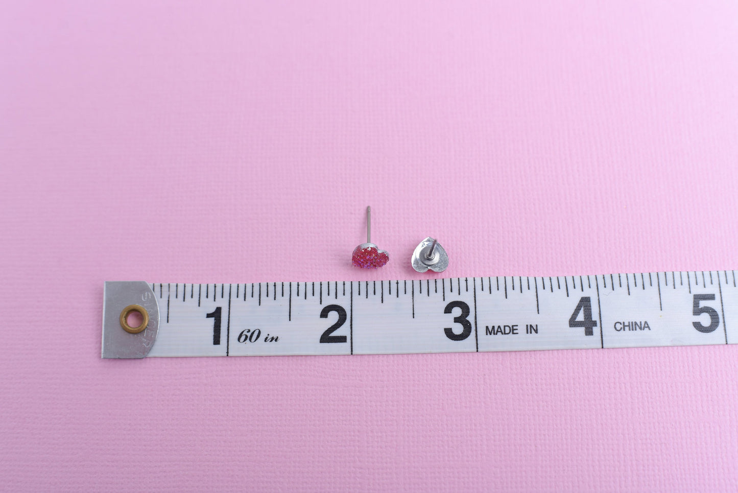Pink Mini Heart Earring Trio with Titanium Post