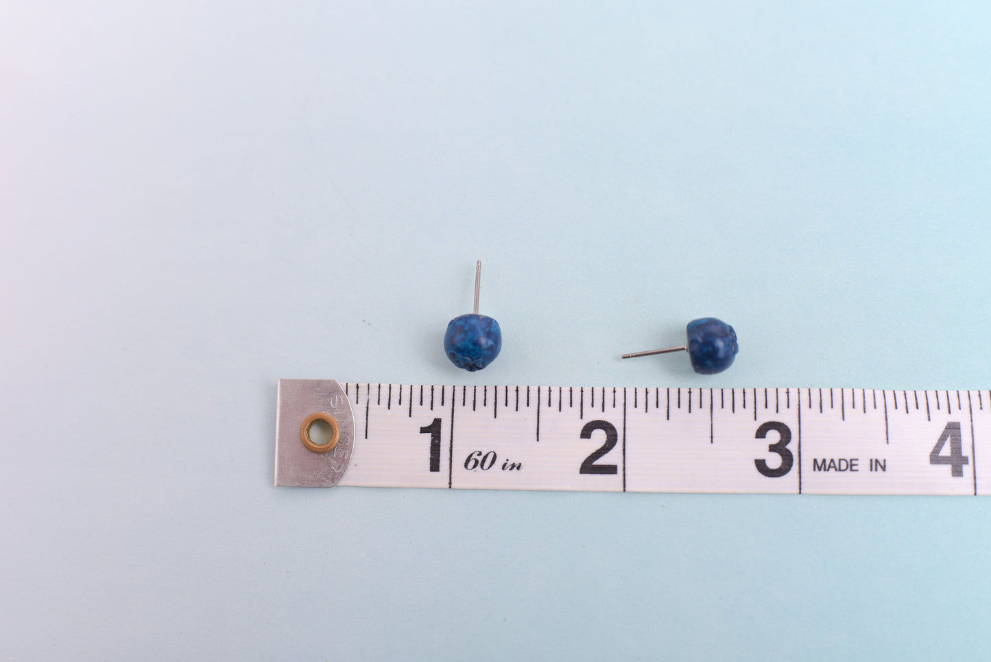 Mini 8mm Realistic Blueberry Earrings with Titanium Posts