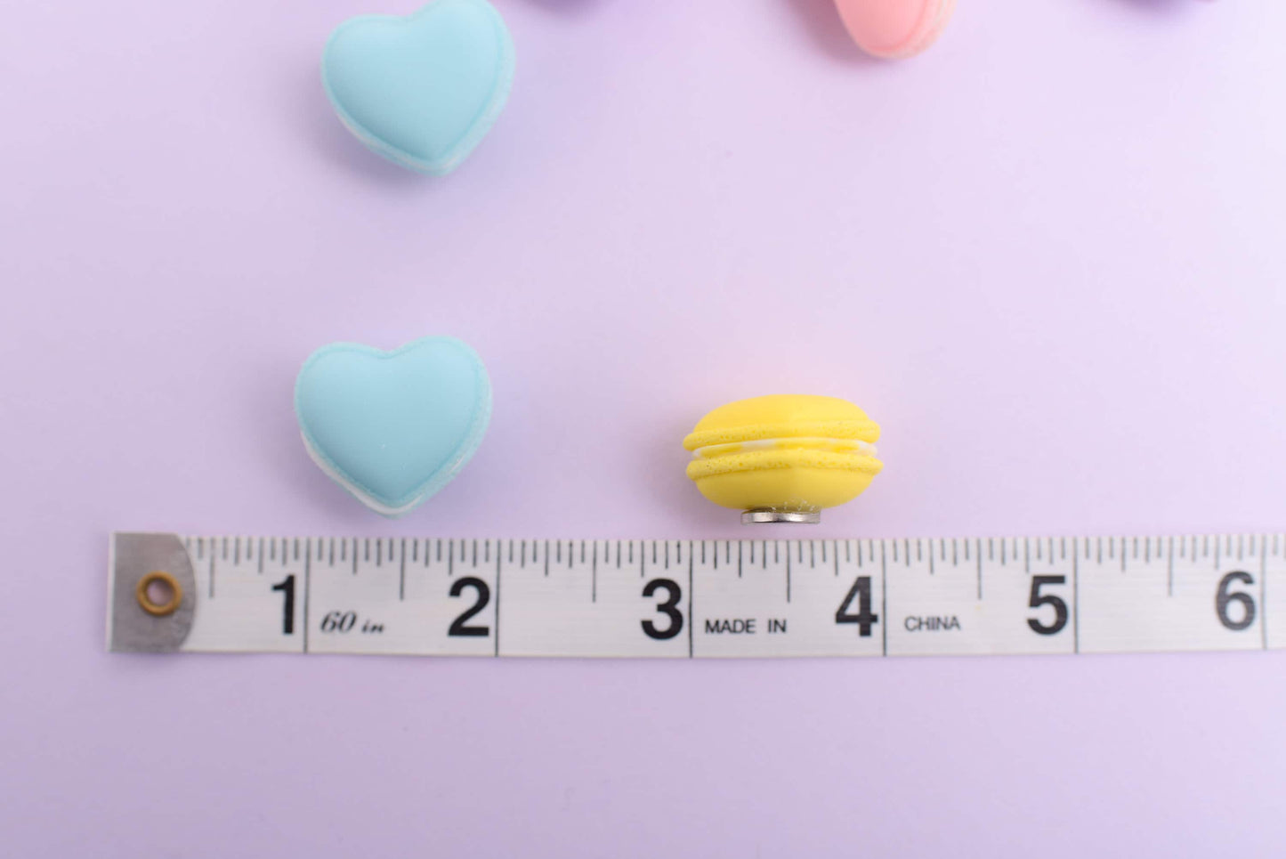Pastel Macaron Heart Magnets- Set of 10