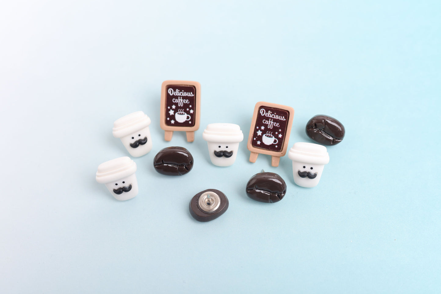 Coffee Shop Push Pins or Magnets- Set of 10