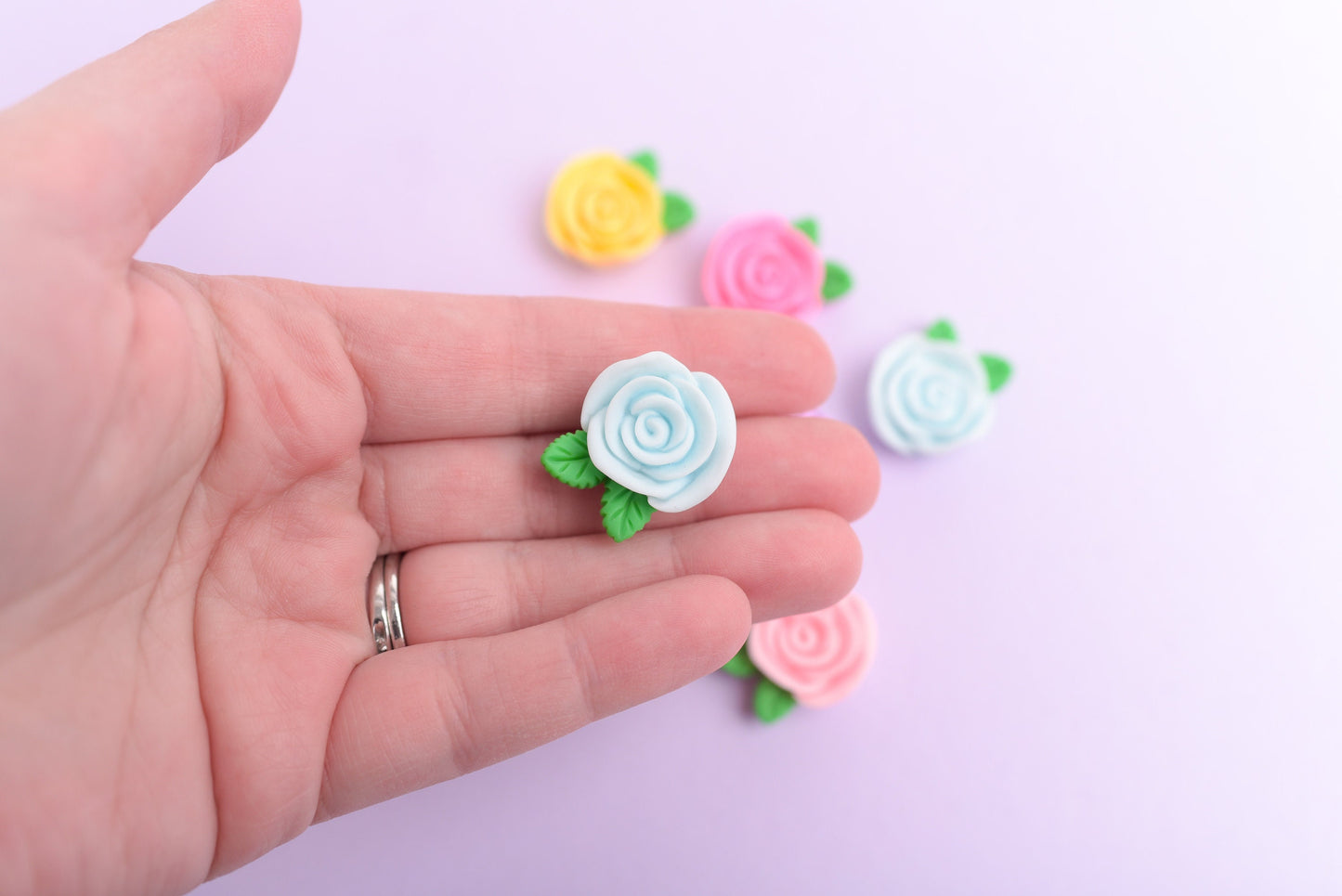 Pretty Rose Magnets or Push Pins in Assorted Pastel Colors