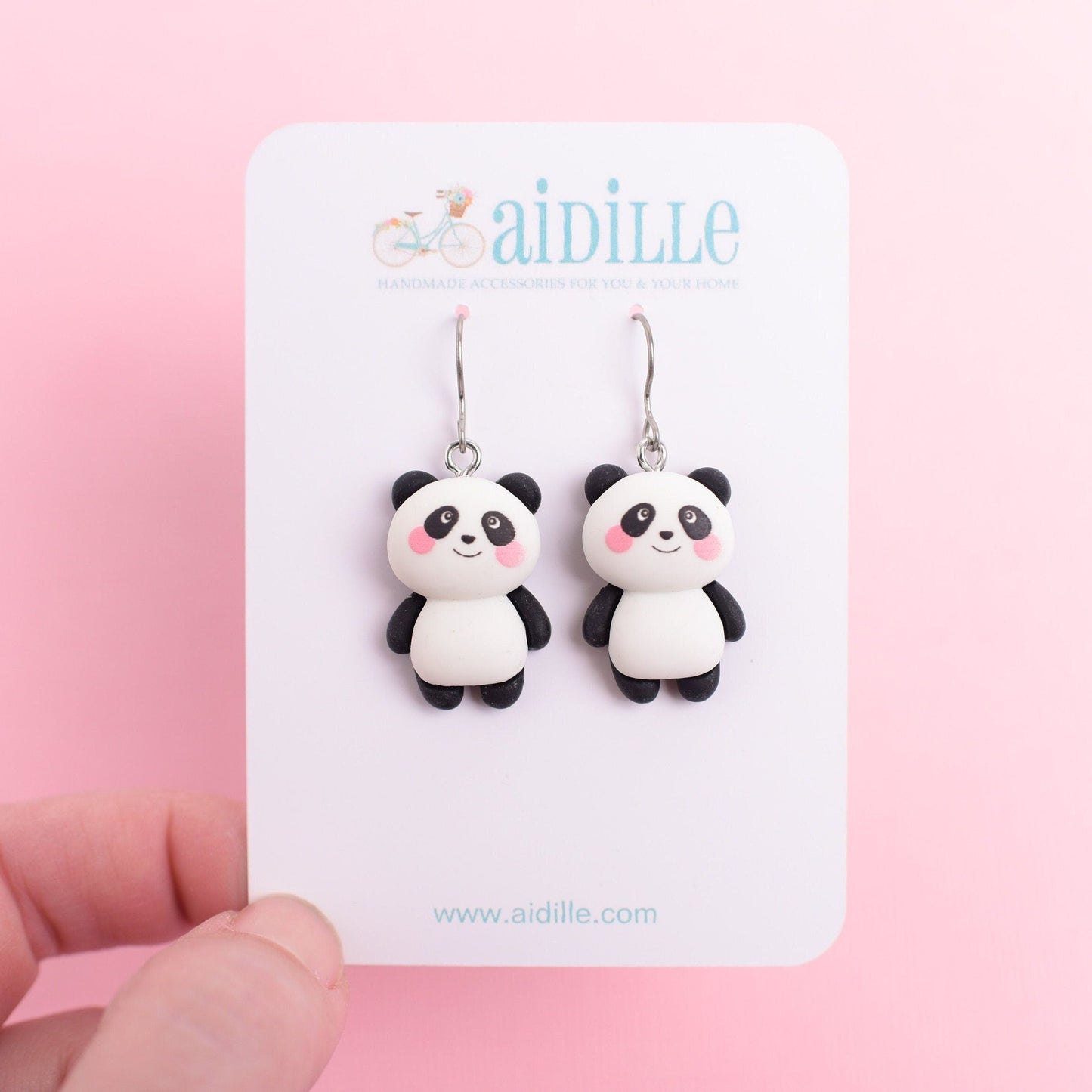 Panda Bear Dangle Earrings