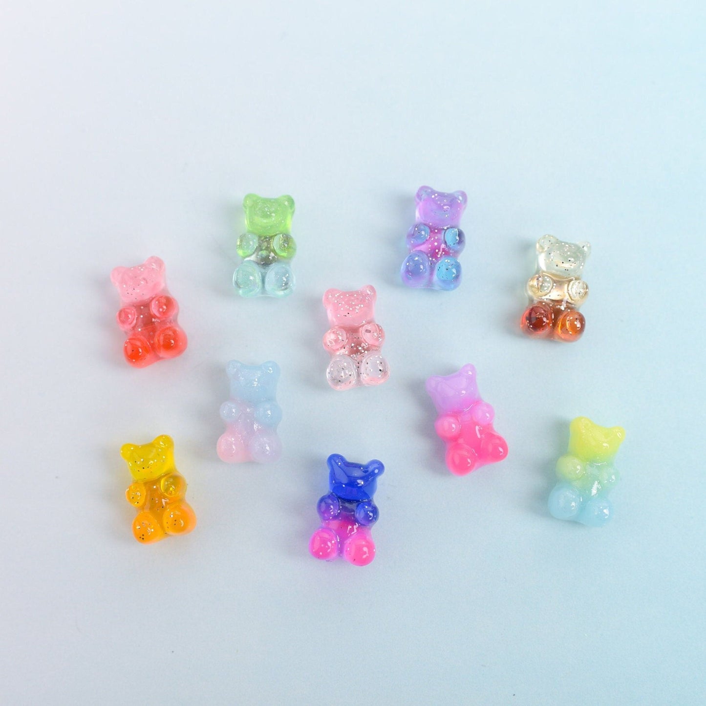 Ombre Glitter Gummy Bear Magnets- Set of 10