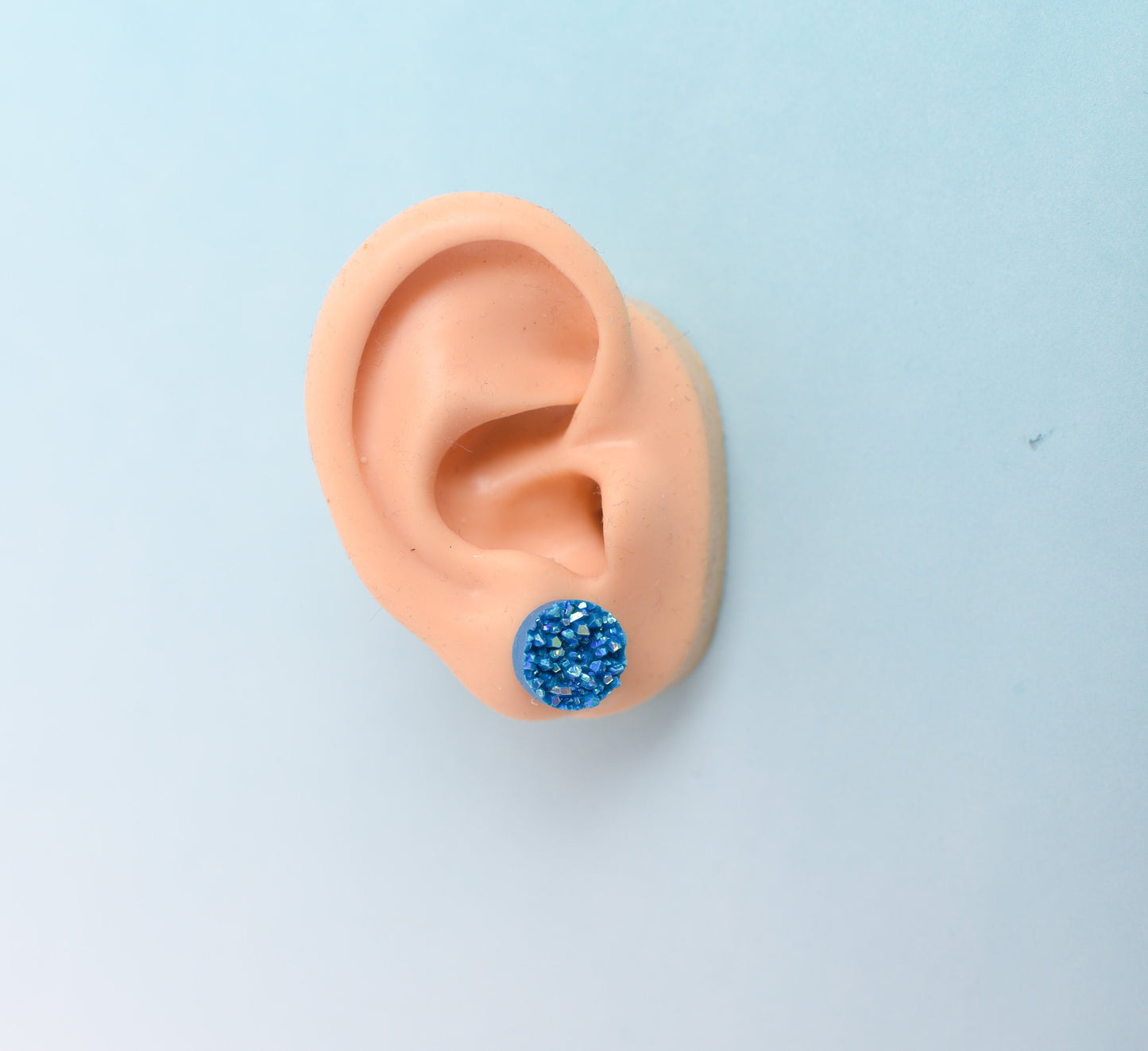 Pink and Blue Gummy Bear Druzy Earring Trio with Titanium Posts