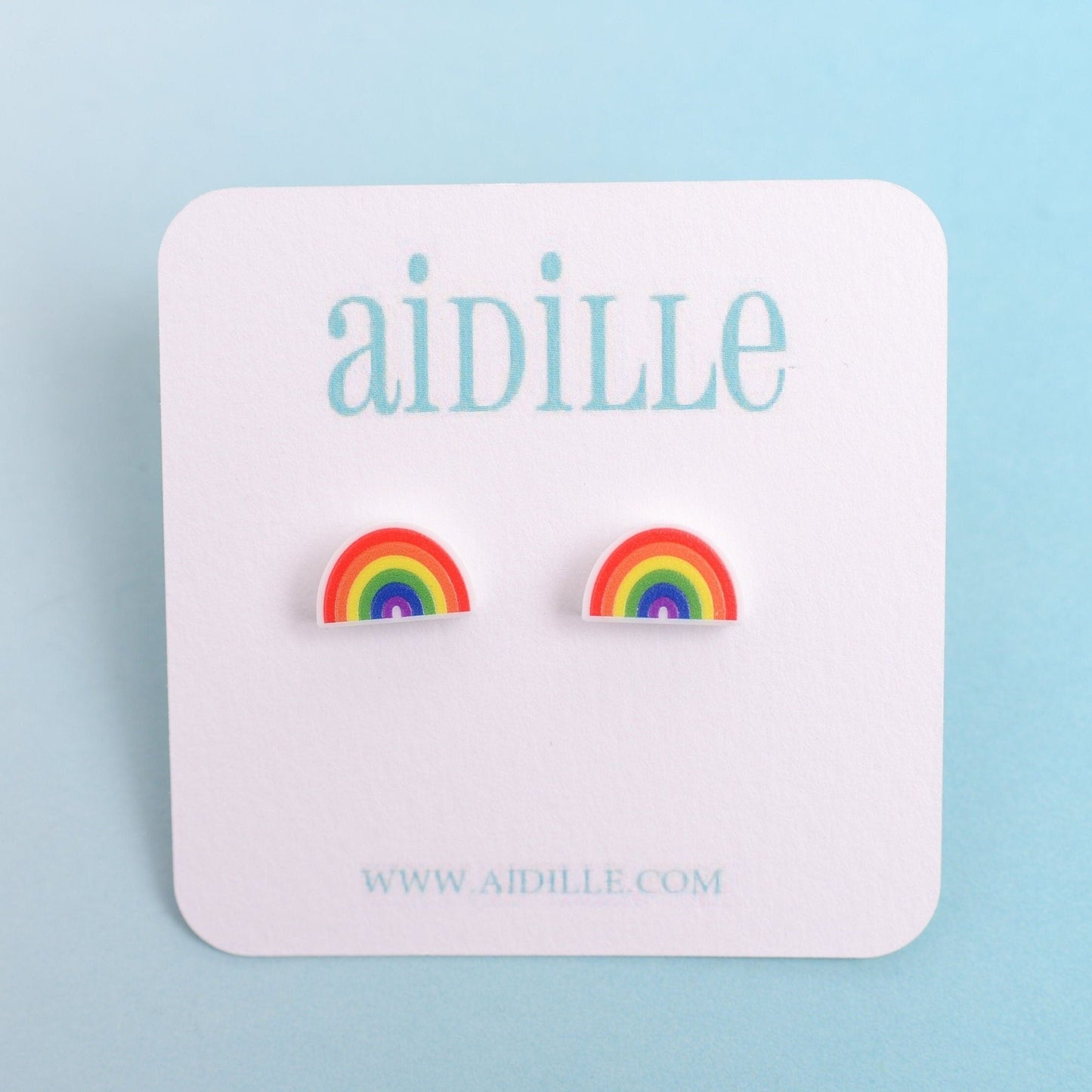 Acrylic Rainbow Earrings with Titanium Posts
