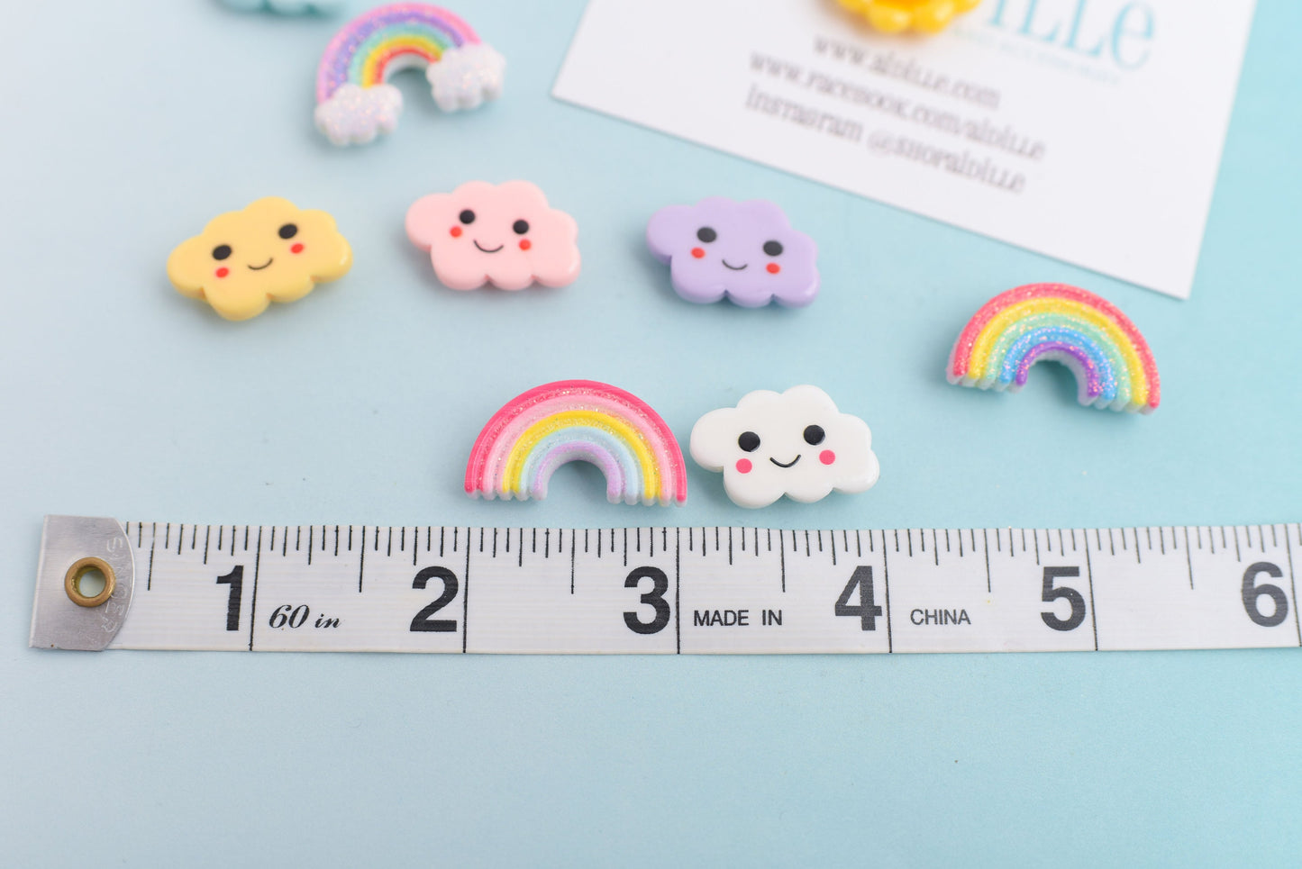Little Rainbow, Sun, and Colorful Cloud Magnets- Set of 10