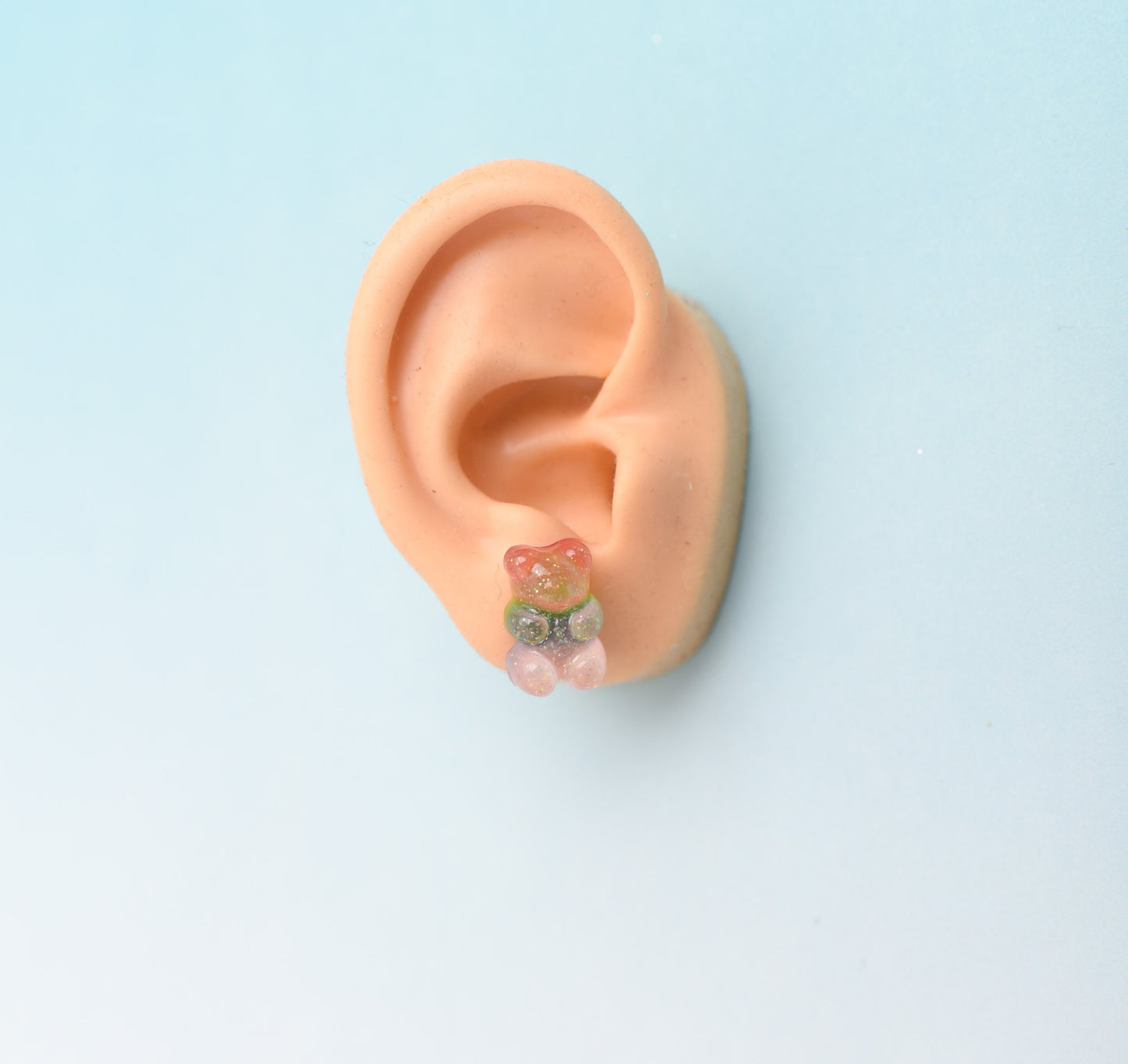 Rainbow Gummy Bear Earrings with Titanium Posts