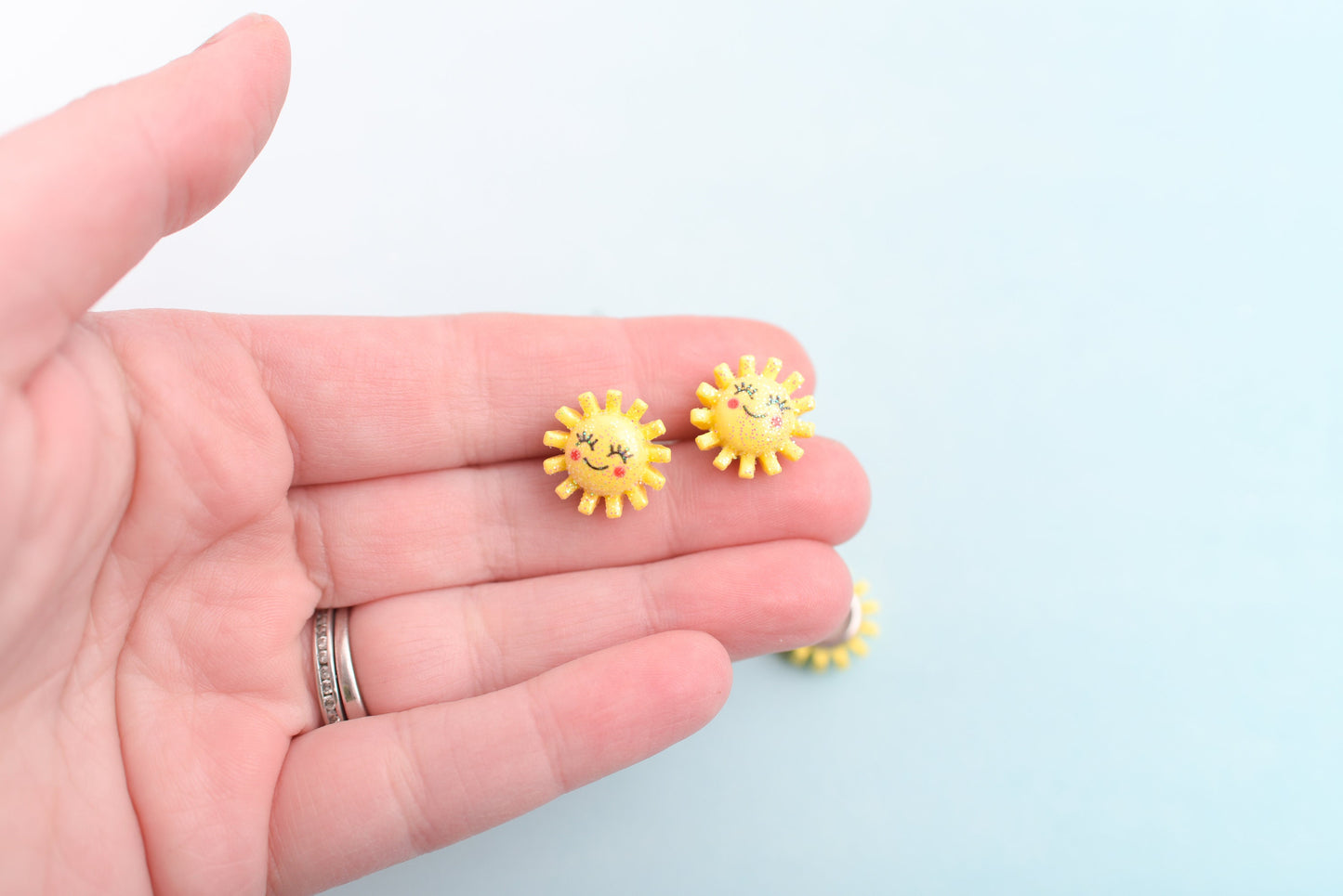 Little Glitter Sun Push Pins- Set of 10
