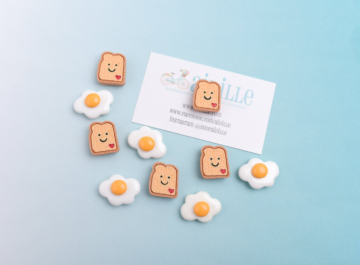Happy Toast & Eggs Magnets- Set of 10