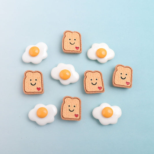 Happy Toast & Eggs Magnets- Set of 10