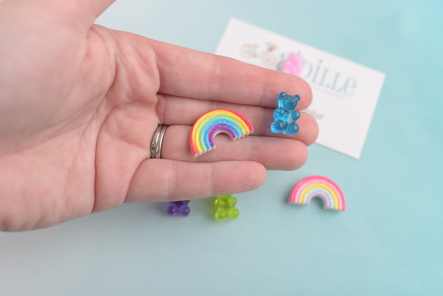 Rainbow Gummy Bear Magnets- Set of 10