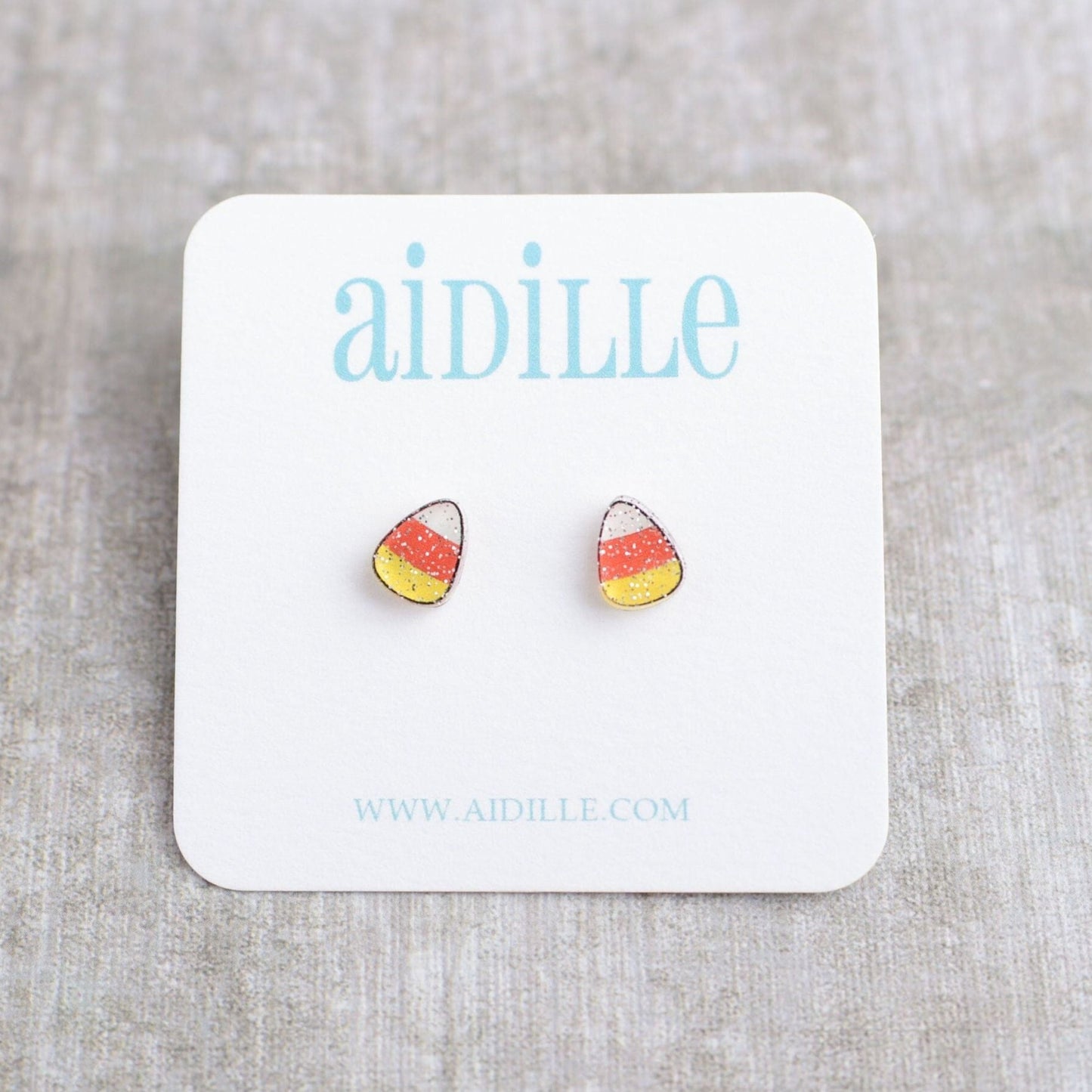 Candy Corn Earrings with Titanium Posts