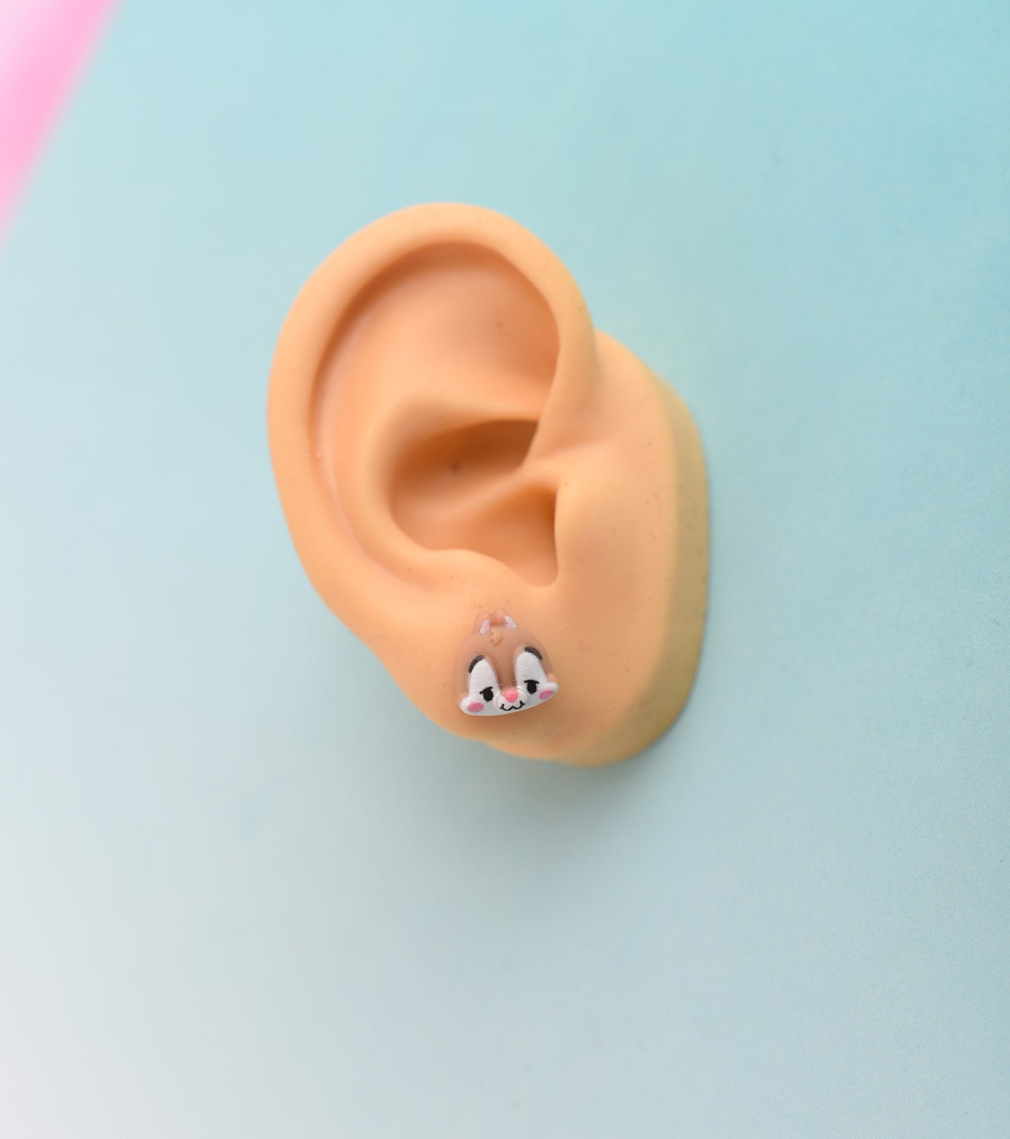Cute Chipmunk Earrings with Titanium Posts