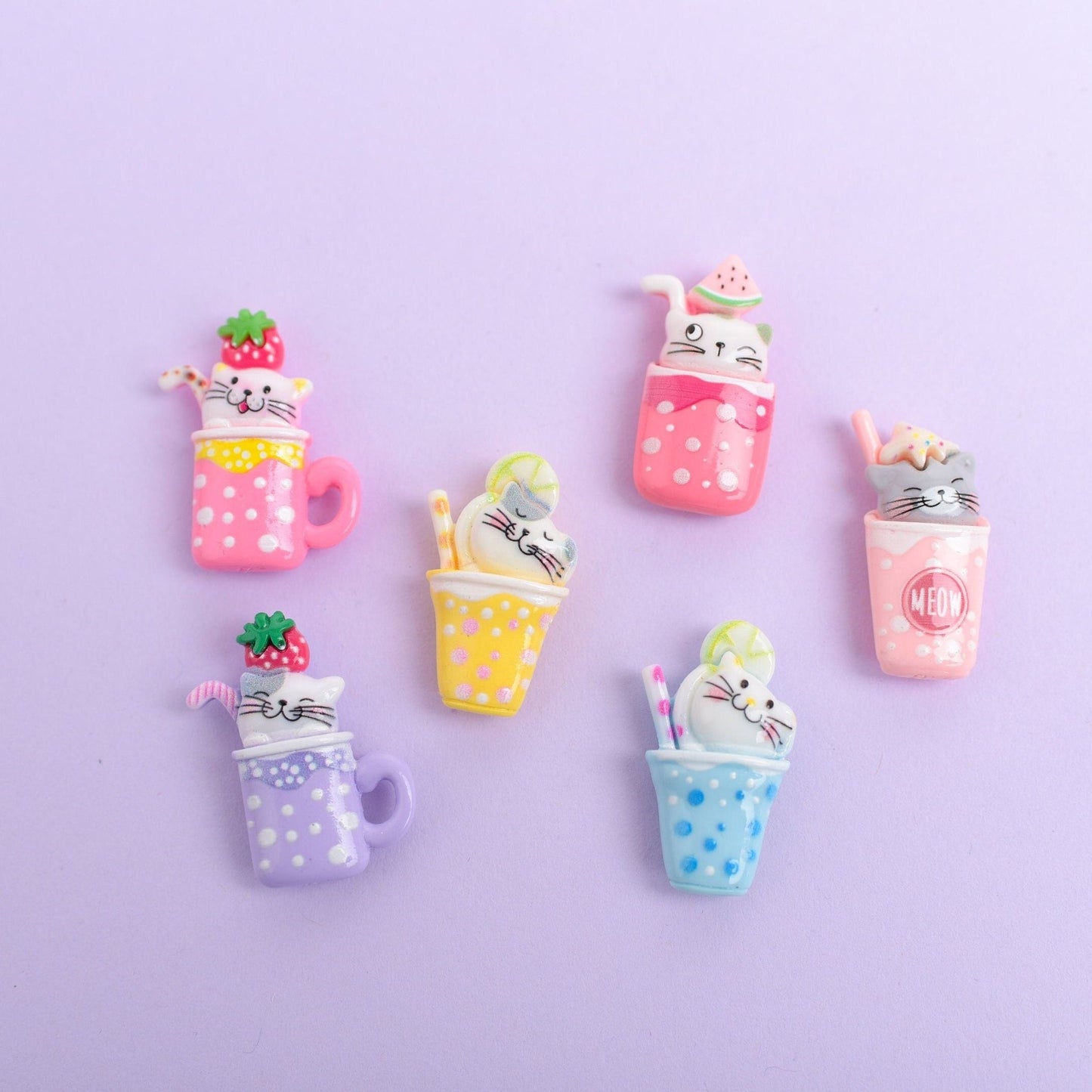 Little Cat in Cups Magnets- Set of 6