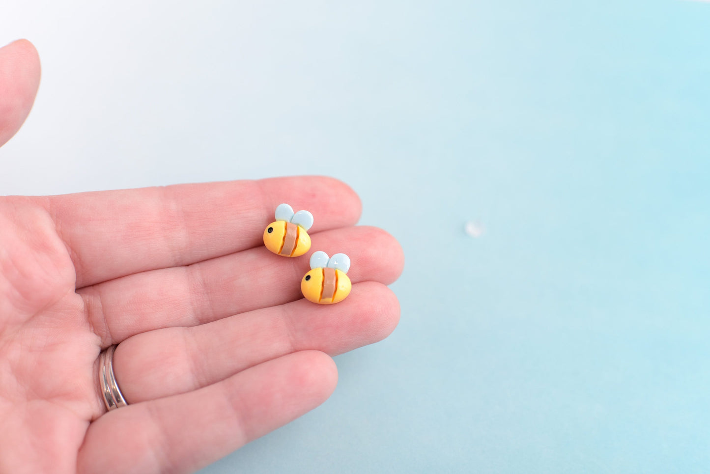 Resin Bee Earrings with Titanium Posts