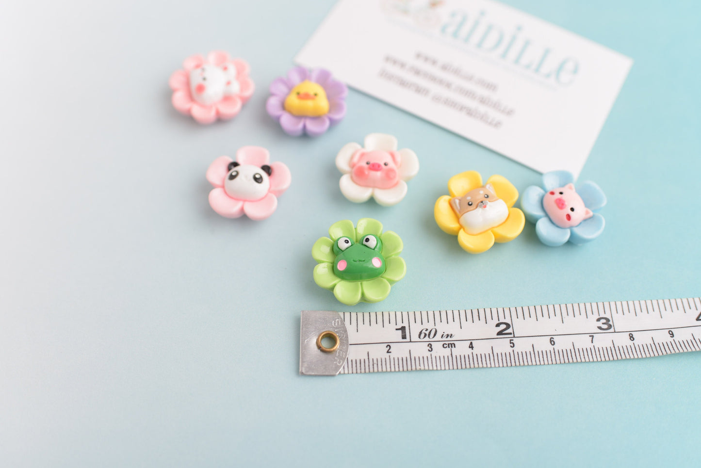 Cute Animal Flower Magnets- Set of 7