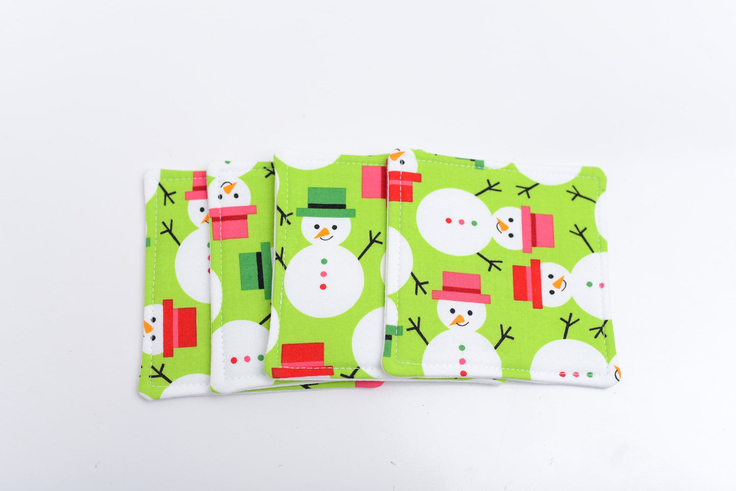 Snowman Fabric Coasters- Set of 4
