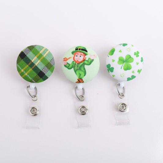 St. Patricks Day Badge Reel- Choose Plaid, Leprechaun, or Shamrock